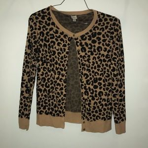 Leopard print button up cardigan